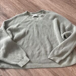Hollister Women's Ribbed Crew Neck Sweater - Light Gray
